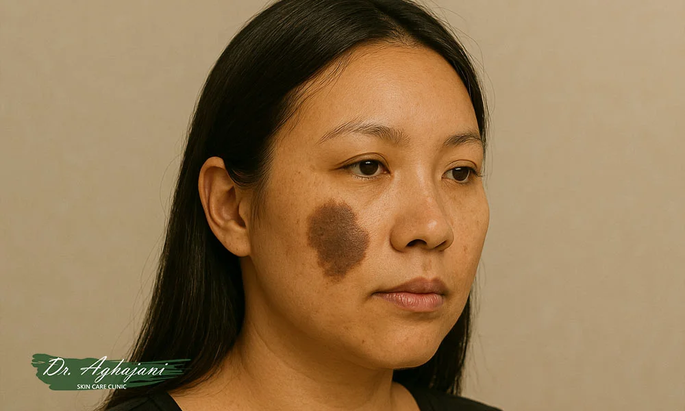 لک عمیق و تیرهرنگ روی صورت